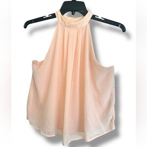 IRIS Pinky Peach Halter Top Sz Lg EUC